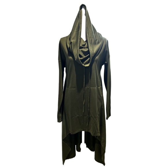 Meaveor Women's Hooded Green Pullover High Low Long Sleeve Sweater Sweatshirt - Picture 1 of 3